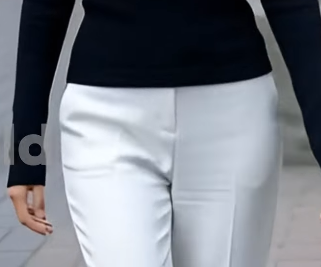 여성 화이트 테일러드 팬츠